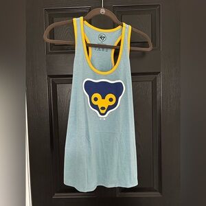 '47 | Chicago Cubs Blue and Yellow Tank Top